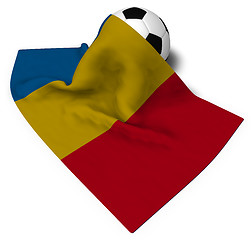 Image showing soccer ball and flag of romania - 3d rendering
