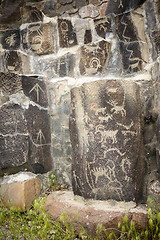 Image showing Ancient Petroglyphs Cliff Drawings Ginko Petrified Forest Washin