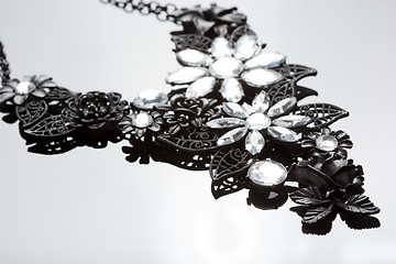 Image showing necklace on gray background. large gems