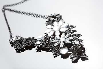 Image showing necklace on gray background. large gems