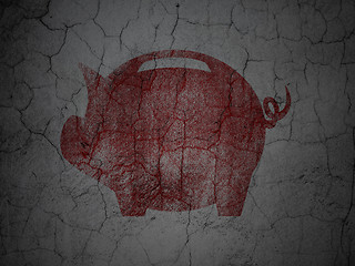 Image showing Currency concept: Money Box on grunge wall background