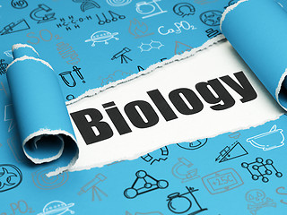 Image showing Science concept: black text Biology under the piece of  torn paper