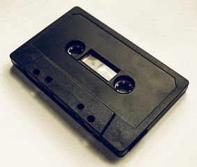 Image showing Vintage looking Black tape cassette