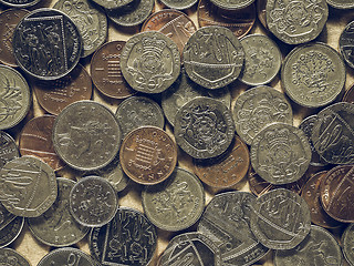 Image showing Vintage Pound coins