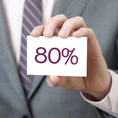 Image showing 80% on a card