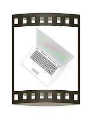 Image showing Laptop computer. 3d render. The film strip