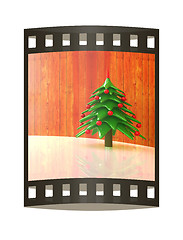 Image showing Christmas background. 3d illustration. The film strip