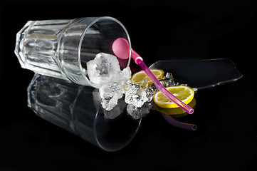 Image showing fallen cocktail glass