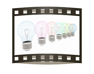 Image showing lamps. 3D illustration. The film strip