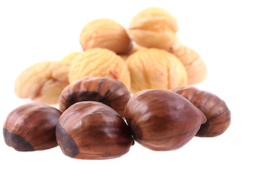 Image showing fresh edible chestnuts