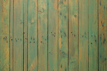 Image showing Green wooden panel