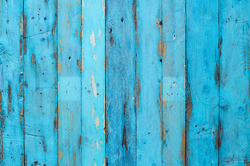 Image showing Blue wooden panel