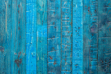 Image showing Blue wooden panel