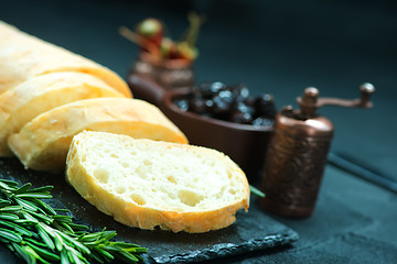 Image showing bread with olives