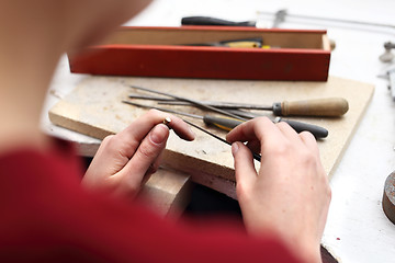 Image showing Studio jewelery. Goldsmith, manufacture of jewelery