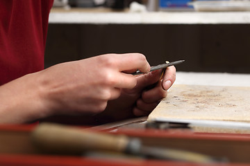 Image showing Studio jewelery. Goldsmith, manufacture of jewelery