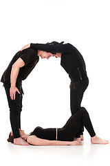 Image showing The letter Q formed by Gymnast bodies