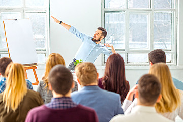 Image showing Speaker at Business Meeting in the conference hall.