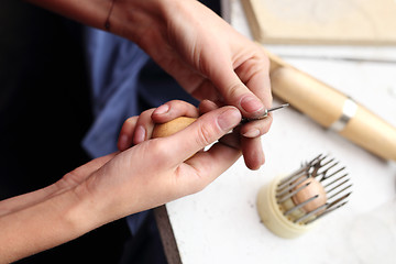 Image showing Stone setting, studio jewelery.