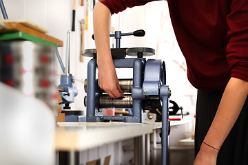 Image showing Making rings, rolling rods. Workshop tools, rolling mill