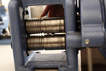 Image showing Making rings, rolling rods. Workshop tools, rolling mill