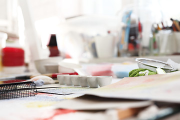 Image showing Workshop artistic, painting pigments