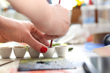 Image showing Workshop artistic, painting pigments