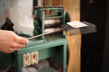 Image showing Artistic studio, kiln for ceramics. Studio pottery kiln.