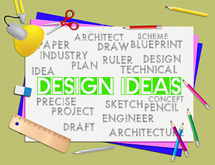 Image showing Design Ideas Represents Invention Visualization And Reflection