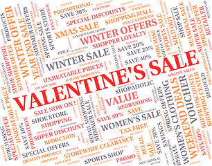 Image showing Valentine\'s Sale Means Valentines Day And Bargains