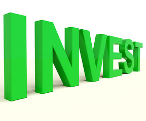 Image showing Invest Word Representing Saving Stocks And Interest