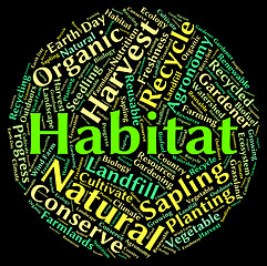 Image showing Habitat Word Shows Animal Text And Dwelling