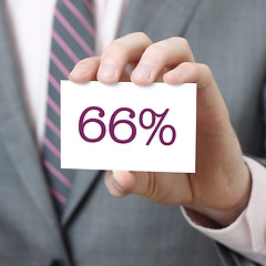 Image showing 66% on a card