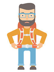 Image showing Sad caucasian tourist vector illustration.