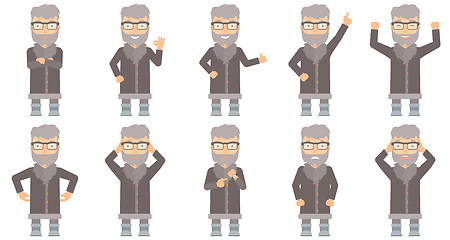 Image showing Vector set of north man characters.