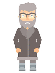 Image showing Embarrassed hipster north man vector illustration.