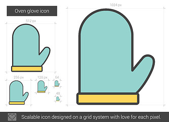 Image showing Oven glove line icon.