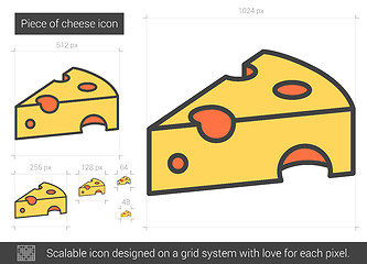 Image showing Piece of cheese line icon.