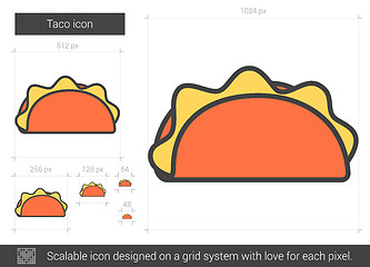 Image showing Taco line icon.