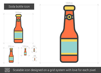 Image showing Soda bottle line icon.