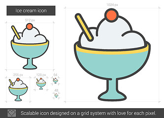 Image showing Ice cream line icon.