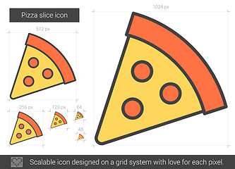 Image showing Pizza slice line icon.