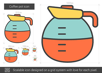 Image showing Coffee pot line icon.