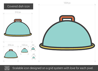 Image showing Covered dish line icon.