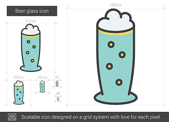 Image showing Beer glass line icon.