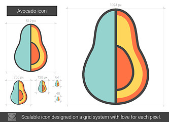 Image showing Avocado line icon.