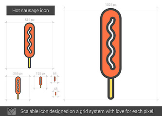 Image showing Hot sausage line icon.