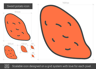 Image showing Sweet potato line icon.