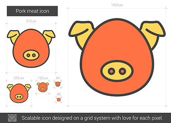 Image showing Pork meat line icon.