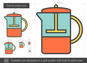 Image showing French press line icon.